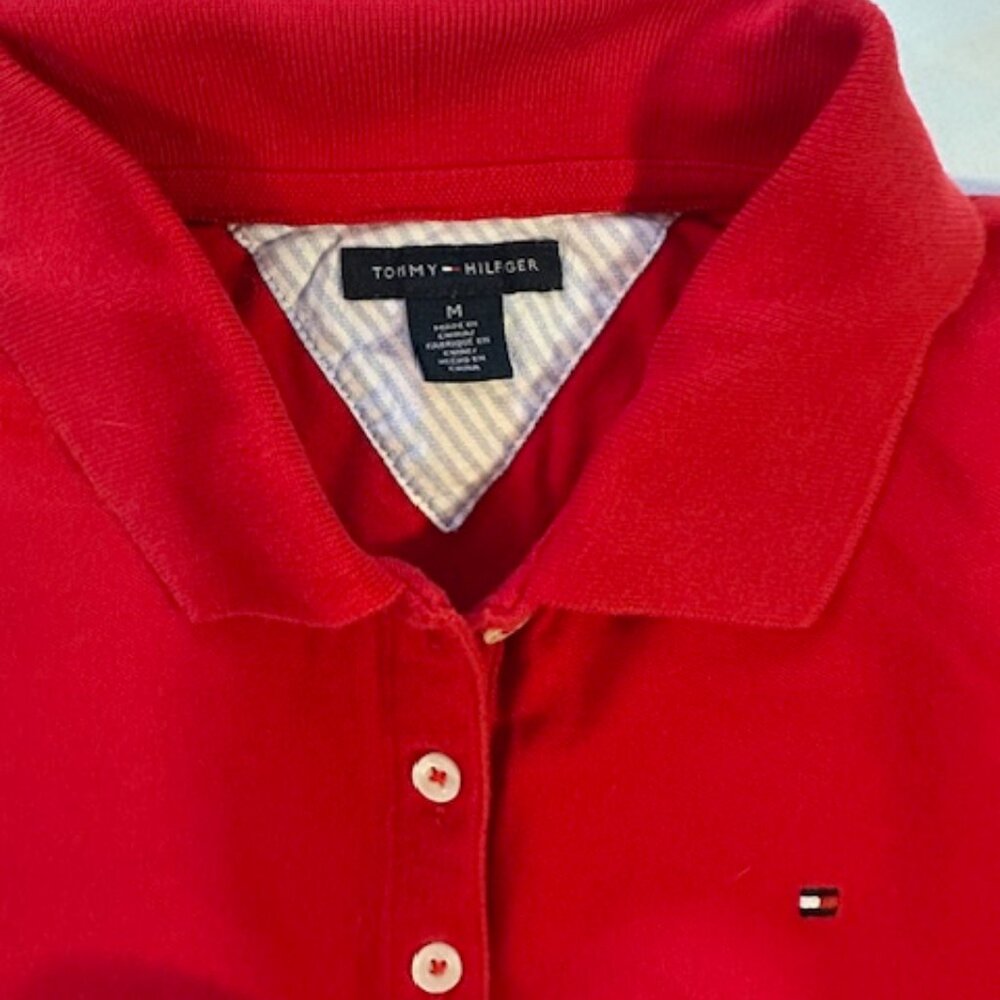 Tommy Hilfiger Red Polo - Sz M - Picture 8 of 10